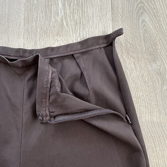 Lafayette 148 Satin Pants Silk Blend Straight Leg Trousers Cropped - Picture 6 of 12